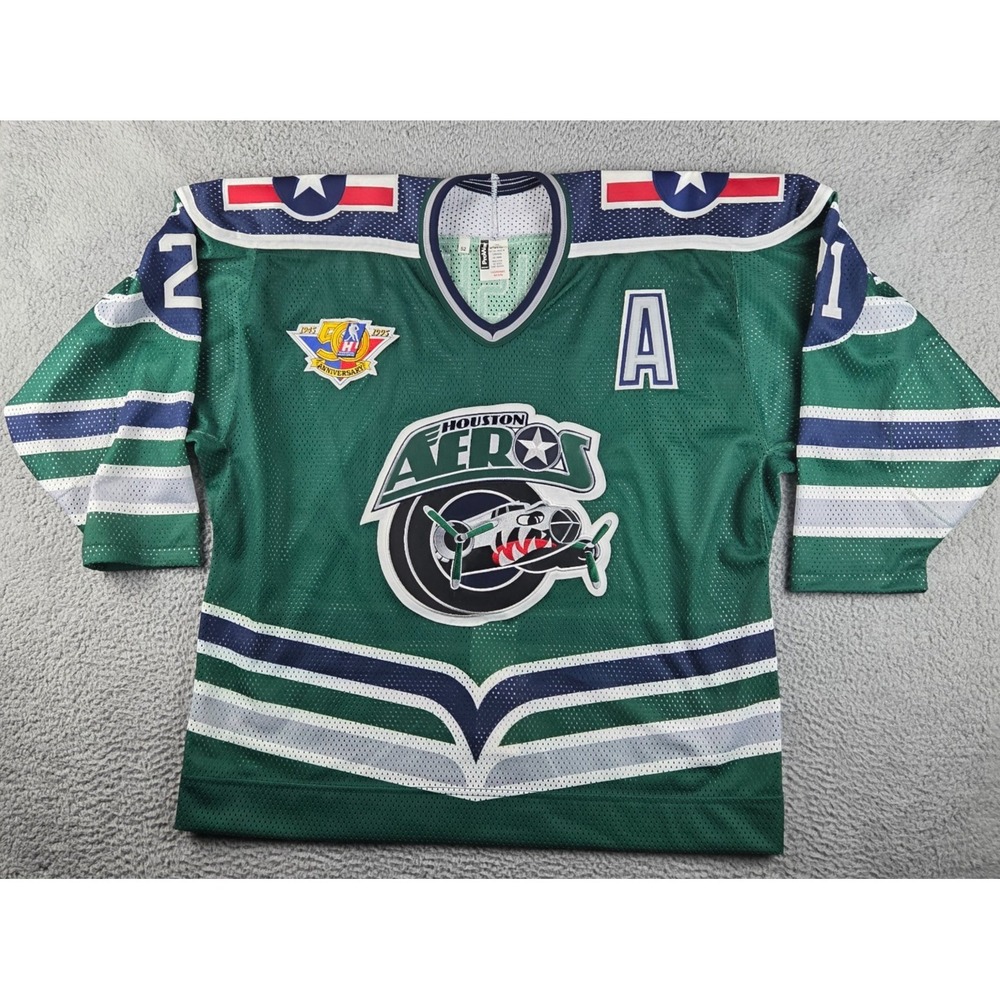 VINTAGE! Graeme Townshend #21 Houston Aeros IHL Bauer PROWEAR Sewn HOCKEY Jersey